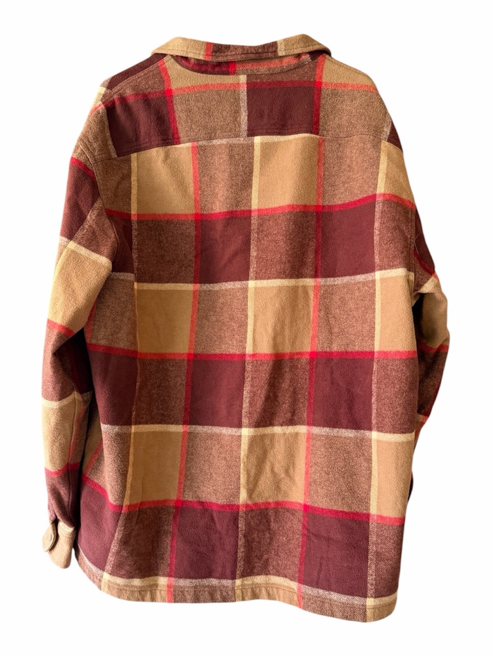 Vans Norbeck Plaid “Off The Wall” Flannel Shacket Brown, Burgundy, Tan. Large. - Picture 8 of 9